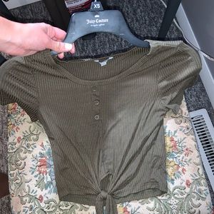 Crop Fashion Nova army green top